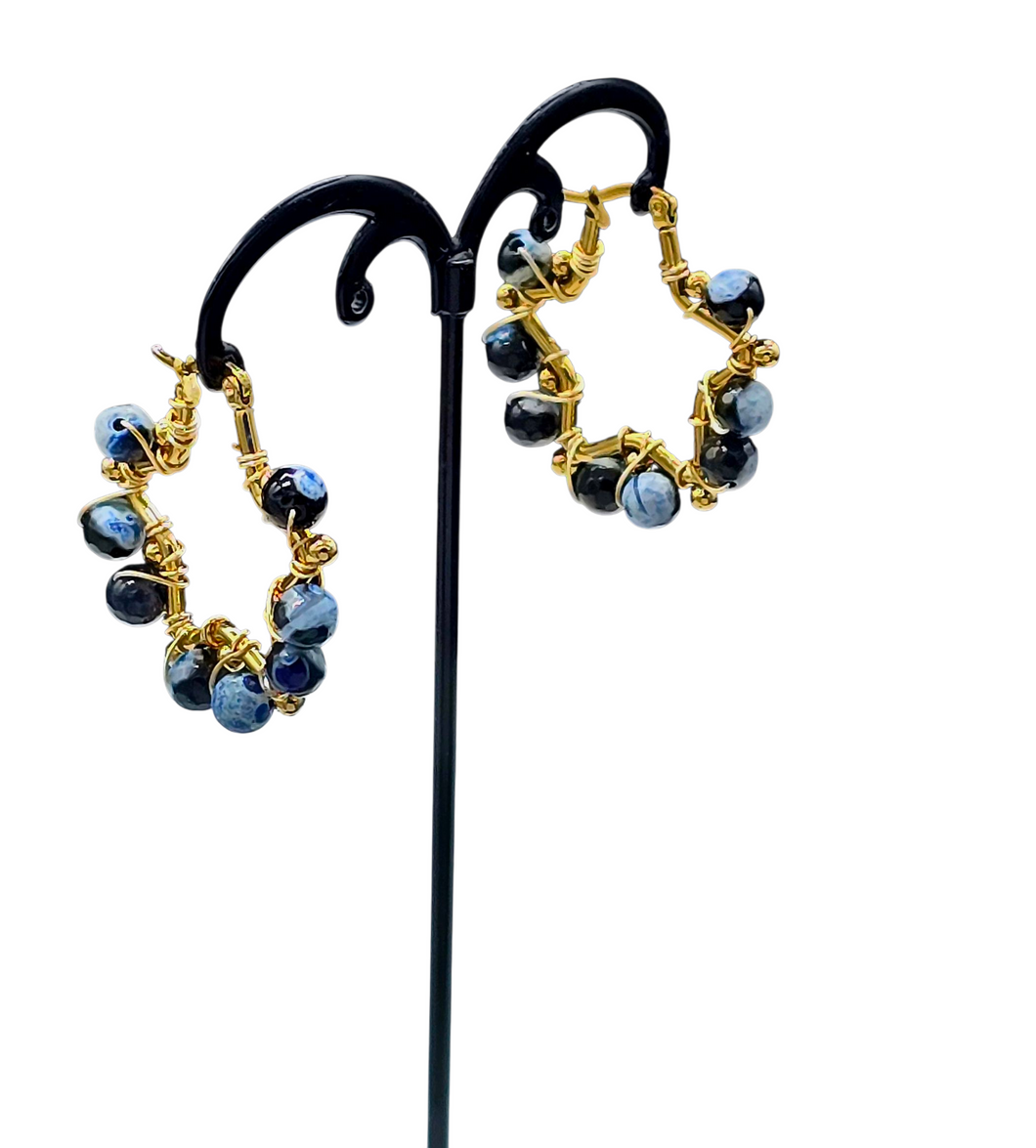 Fire Crackle Star Hoops