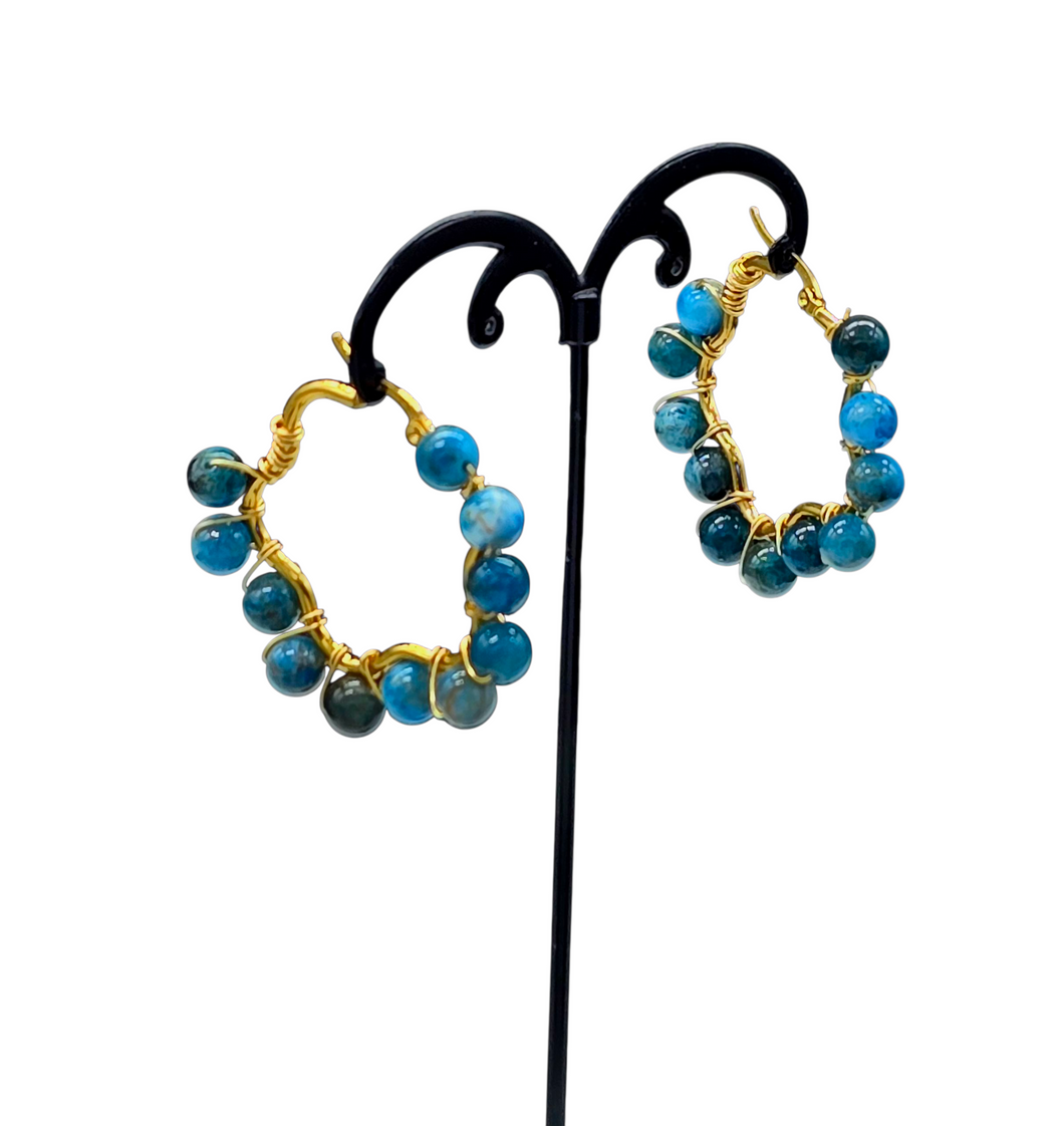 Apatite Flower Hoops