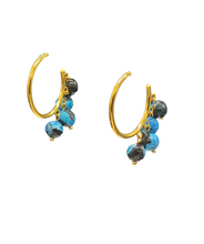 Load image into Gallery viewer, Blue Crackle Agate Hoops
